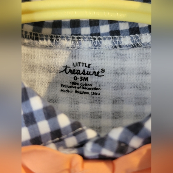 Little Treasure Plaid Bodysuit With bowtie 0-3 - Picture 3 of 4